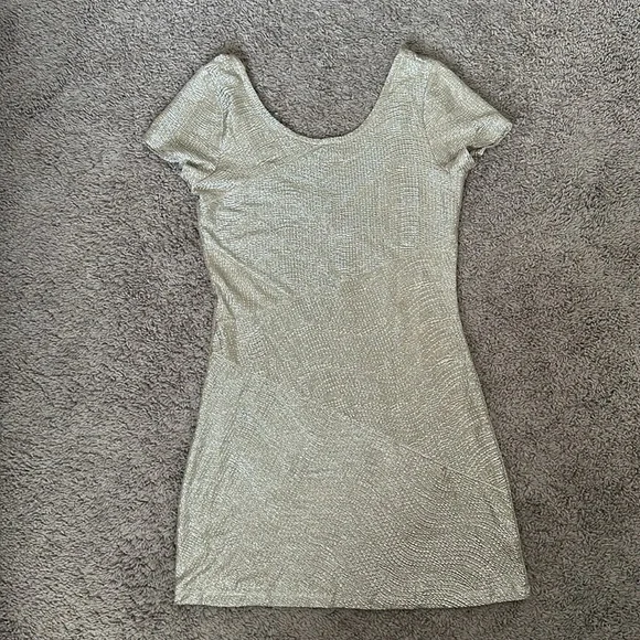 Free People Gold Moonage Daydream Bodycon Mini Dress - Picture 4 of 12